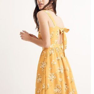 MADEWELL SILK FLEUR BOW BACK DRESS